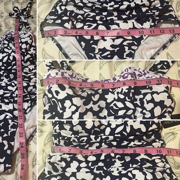 PROFILE BY GOTTEX Upf 50 Pop Flower D Cup Tank One-Piece Swimsuit Purple Blue 8 - Picture 12 of 13